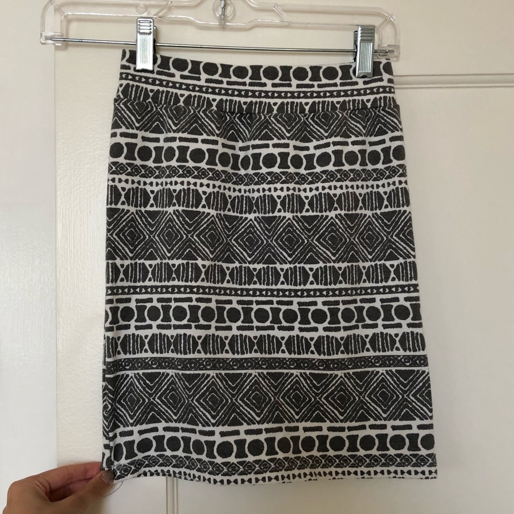BRANDY OS Tribal print grey/white bandage skirt
